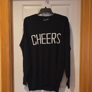 Hem & Thread Black 'Cheers' Crew Neck Sweater